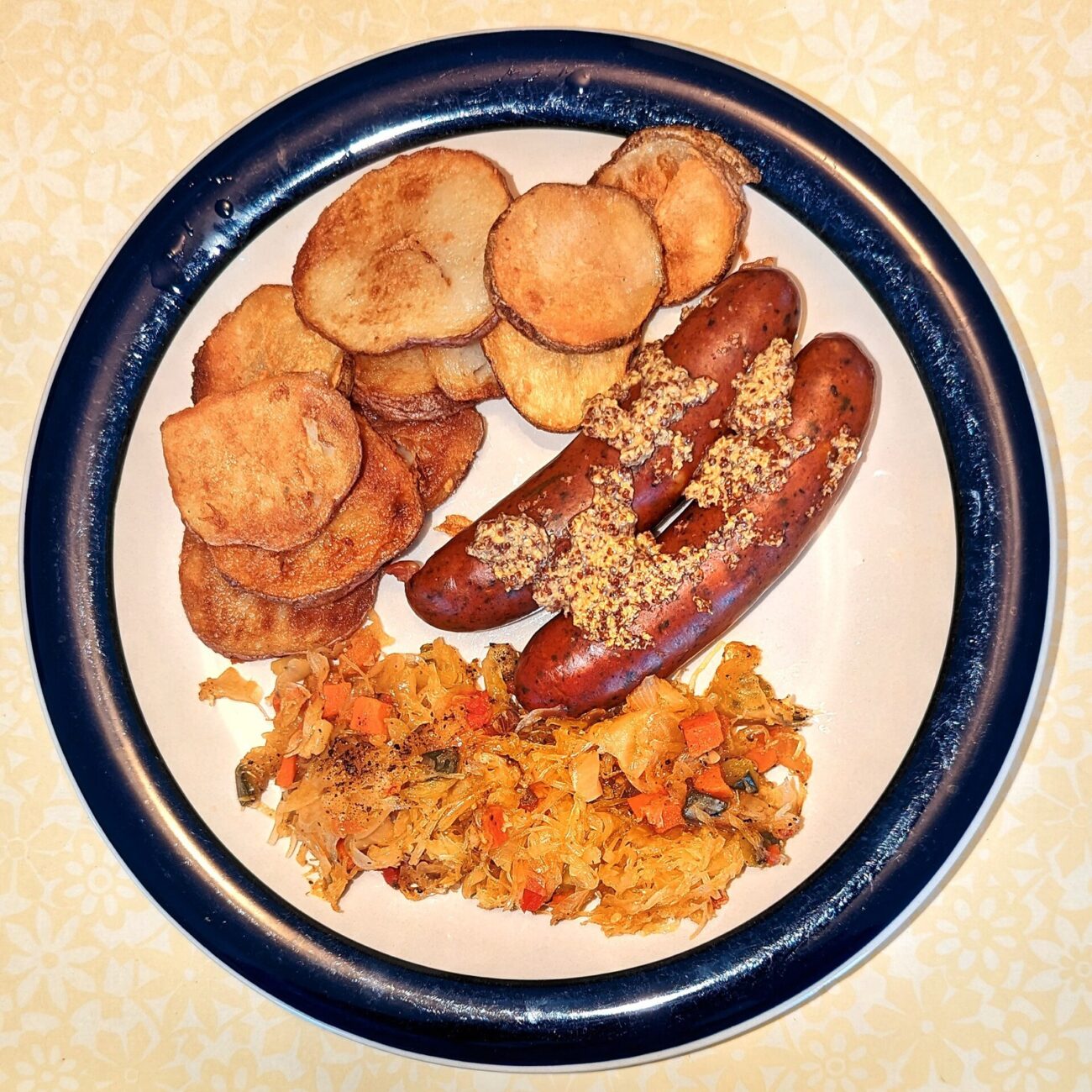 Chicken sausage, sauerkraut, and fried potatoes - Massachusetts.jpg