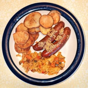 Chicken sausage, sauerkraut, and fried potatoes - Massachusetts.jpg