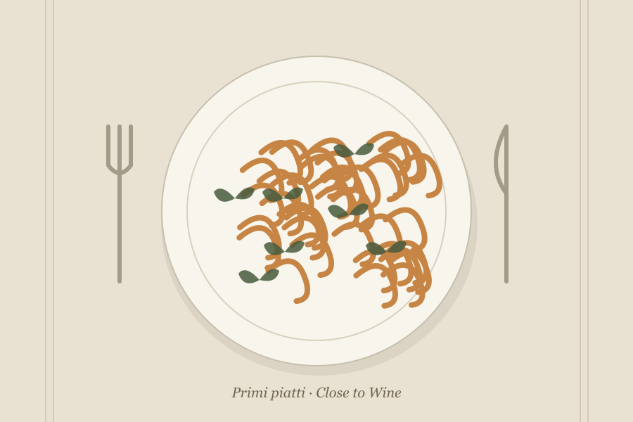 Illustrazione editoriale: Spaghetti alla bottarga, limone e prezzemolo