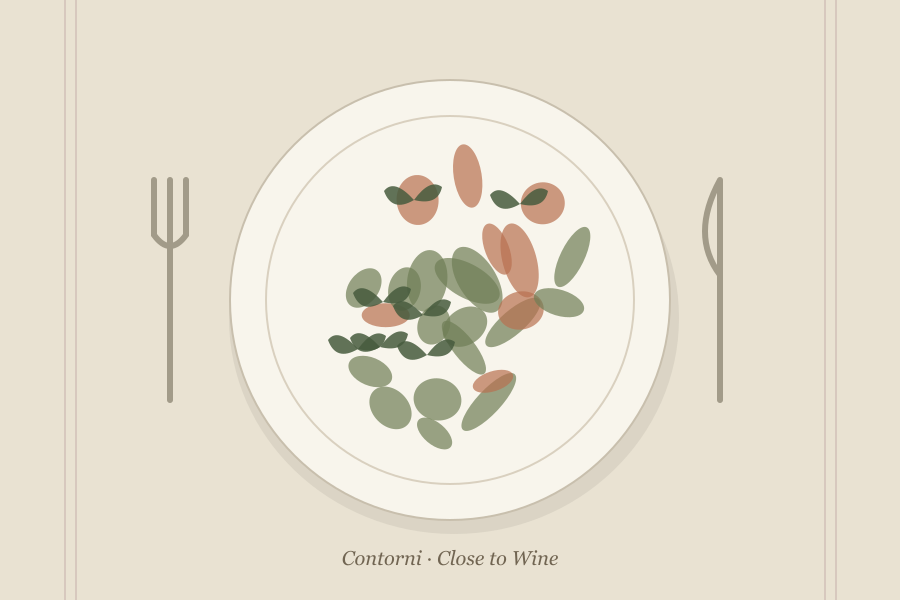 Illustrazione editoriale: Zucchine alla menta con ricotta salata