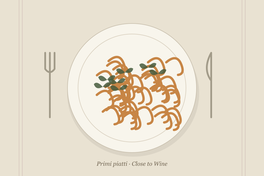 Illustrazione editoriale: Gnocchi di patate al pomodoro e basilico