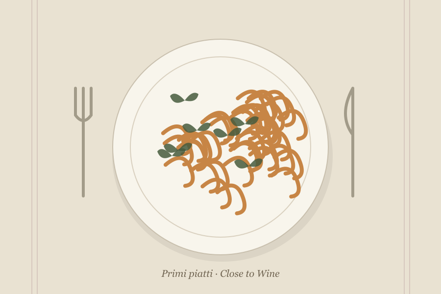 Illustrazione editoriale: Lasagne vegetariane con zucca e ricotta