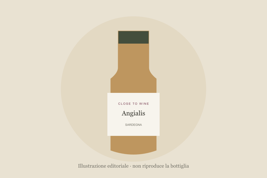 Illustrazione editoriale di bottiglia, non fotografia: Angialis