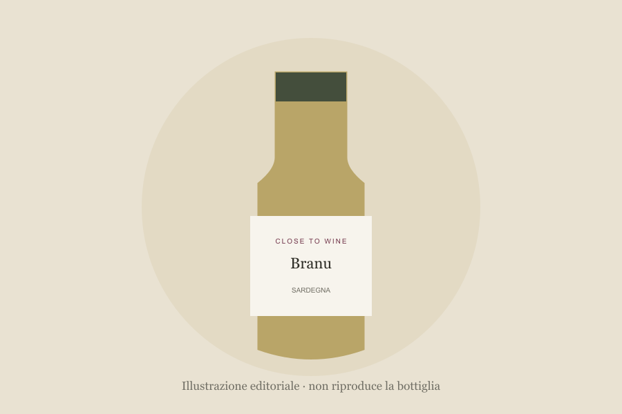 Illustrazione editoriale di bottiglia, non fotografia: Branu