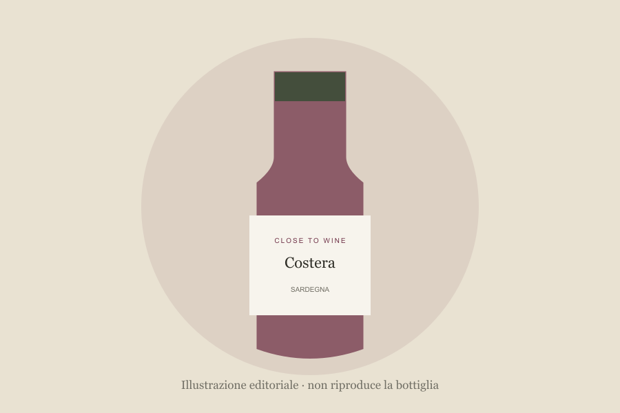 Illustrazione editoriale di bottiglia, non fotografia: Costera