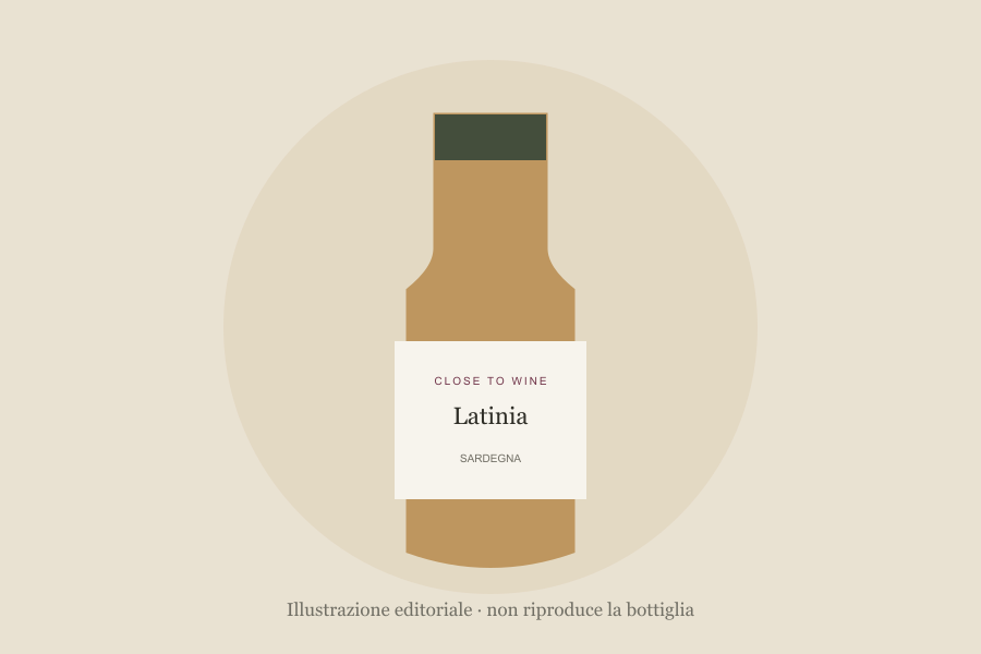 Illustrazione editoriale di bottiglia, non fotografia: Latinia